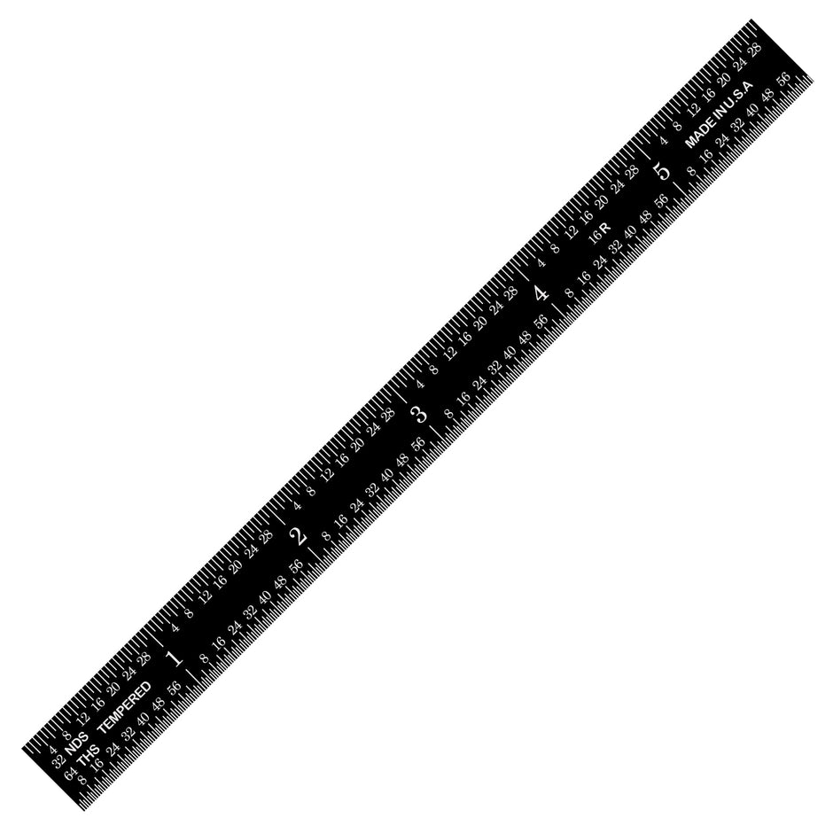 Black Chrome Flexible Rulers - Full English Graduations