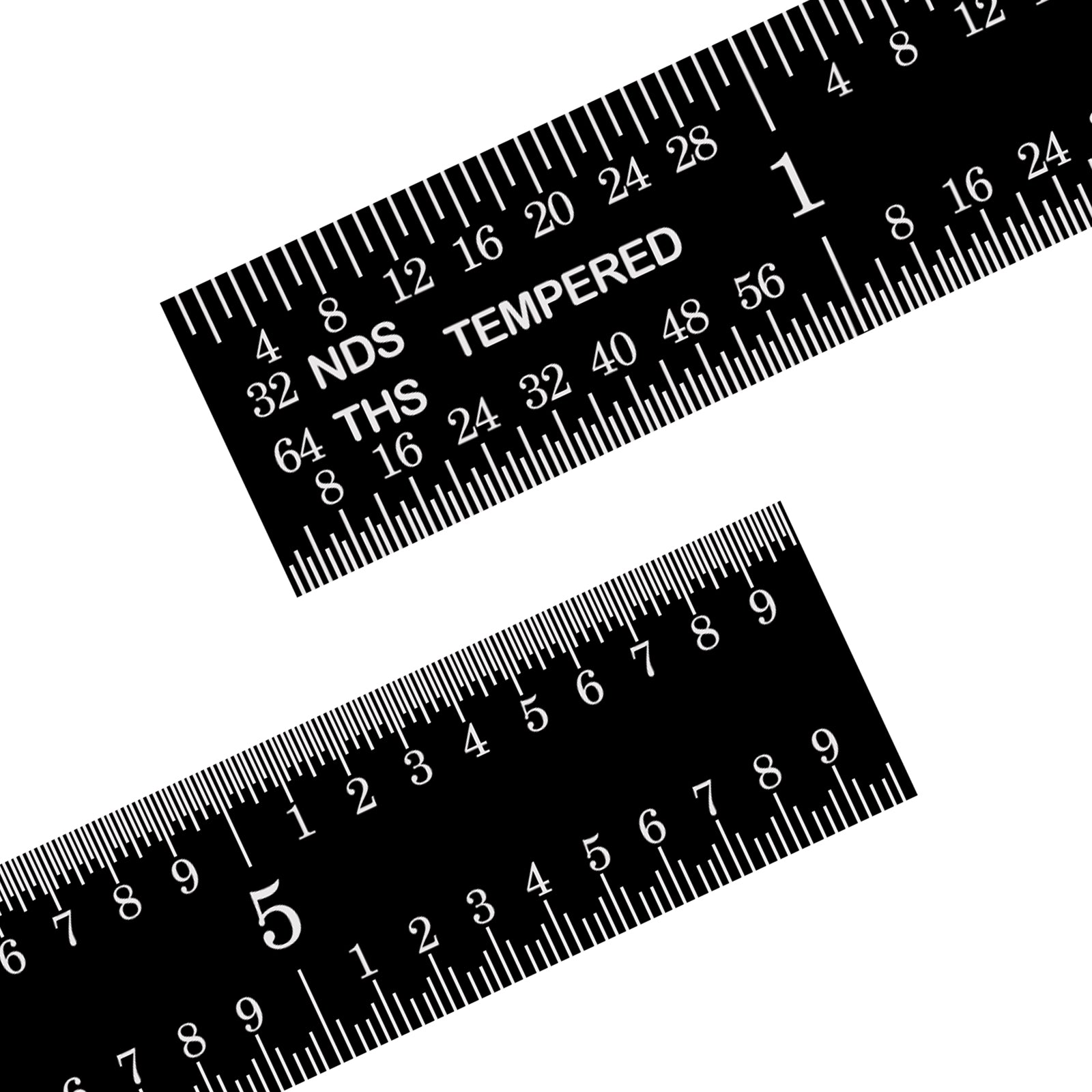 Black Chrome Rigid Rulers | PEC Tools showing precision graduations and durable black chrome finish.