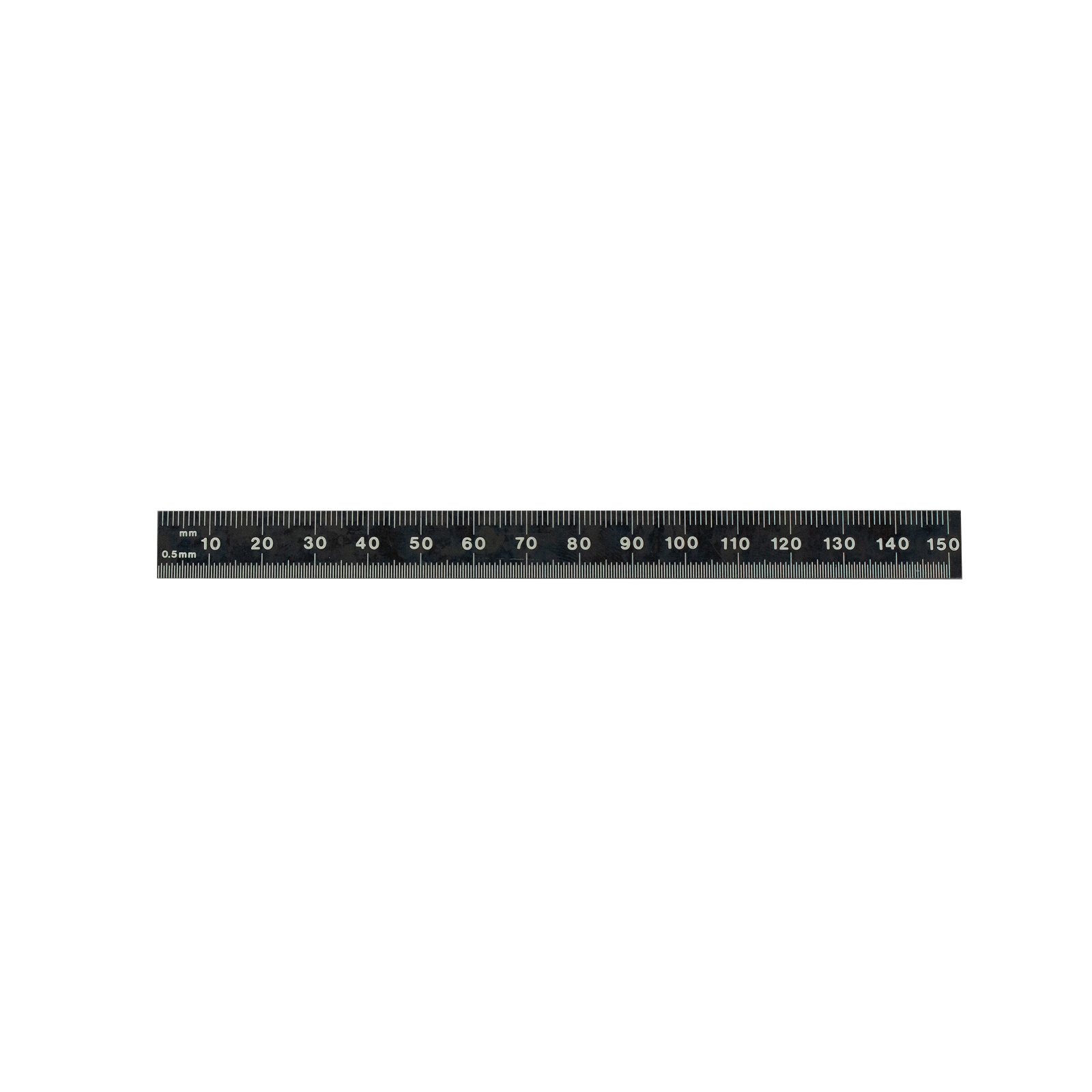 Black Chrome Flexible Rulers with English and metric graduations for precise measurements.