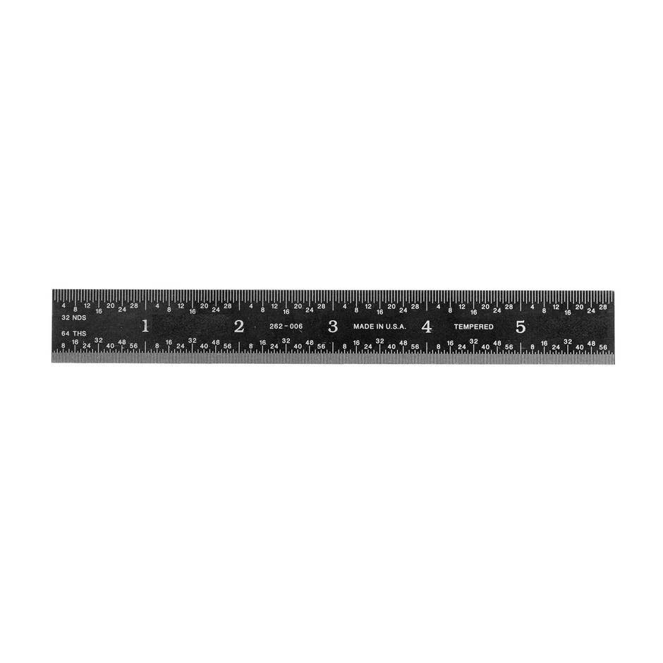 Black chrome rigid rulers with English/Metric graduations for precise measurements.