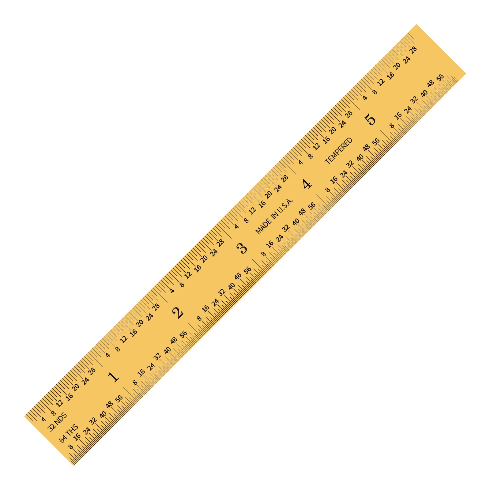 Gold TiN Rigid Ruler | PEC Tools with clear graduations on a gold titanium-nitride surface.