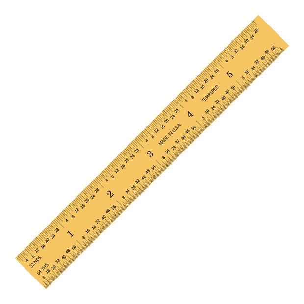 Gold Titanium Nitride Plated Rigid Rulers - English/Metric Graduations displayed with measurement markings.
