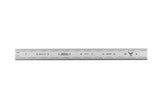 Rigid Satin Chrome Steel Rulers with E/M Graduations for precise measurements in toolrooms.
