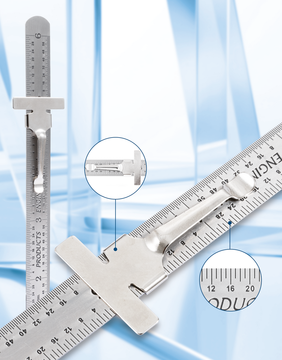 Specialty Rulers-Round End Rulers, Stainless Steel