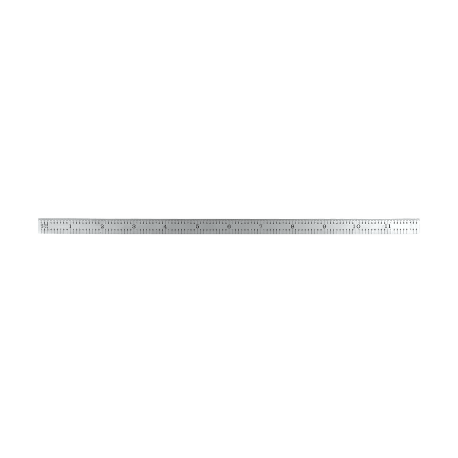 Flexible Satin Chrome-Plated Steel Rulers - Full English Graduations