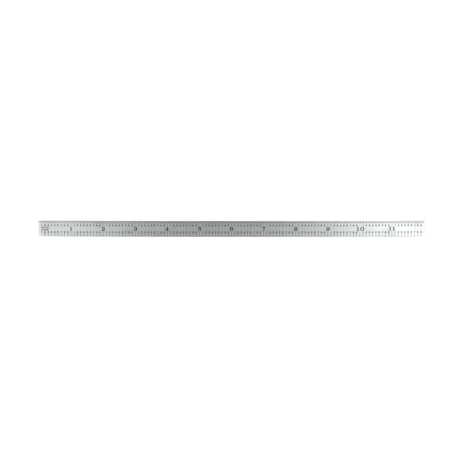 Flexible Satin Chrome-Plated Steel Rulers - Full English Graduations