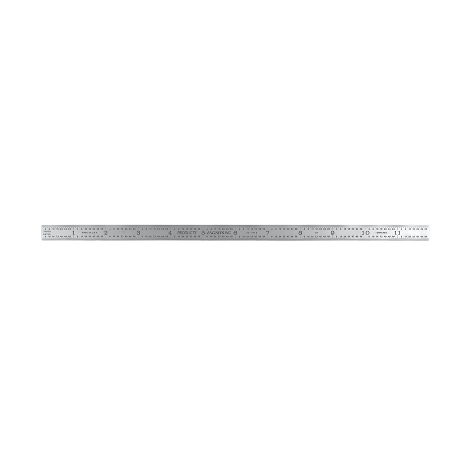 Flexible Satin Chrome-Plated Steel Rulers - Full English Graduations