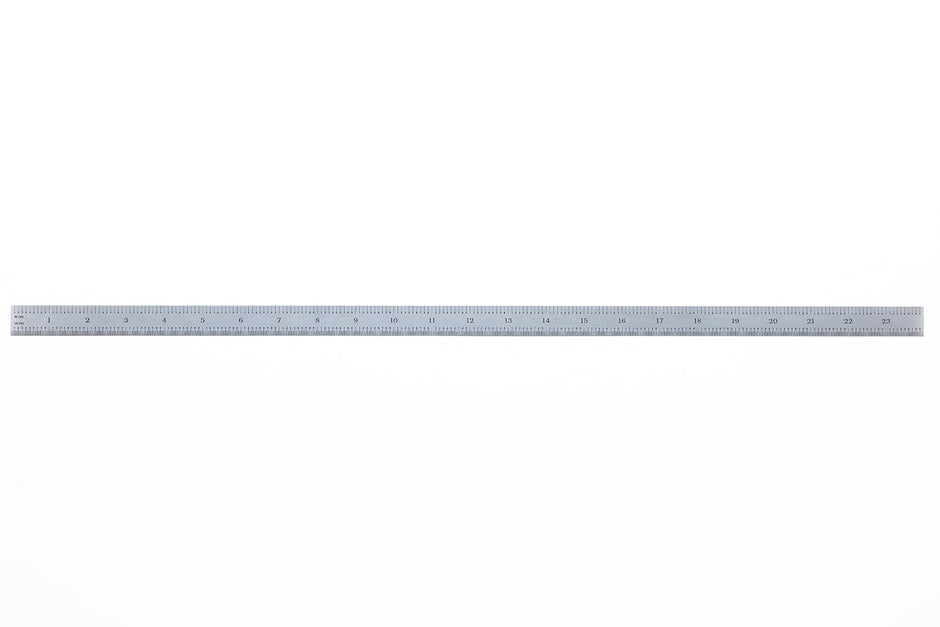 Flexible Satin Chrome-Plated Steel Rulers - Full English Graduations