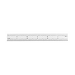 Rigid Satin Chrome-Plated Steel Rulers showing full English graduations on a chrome finish.