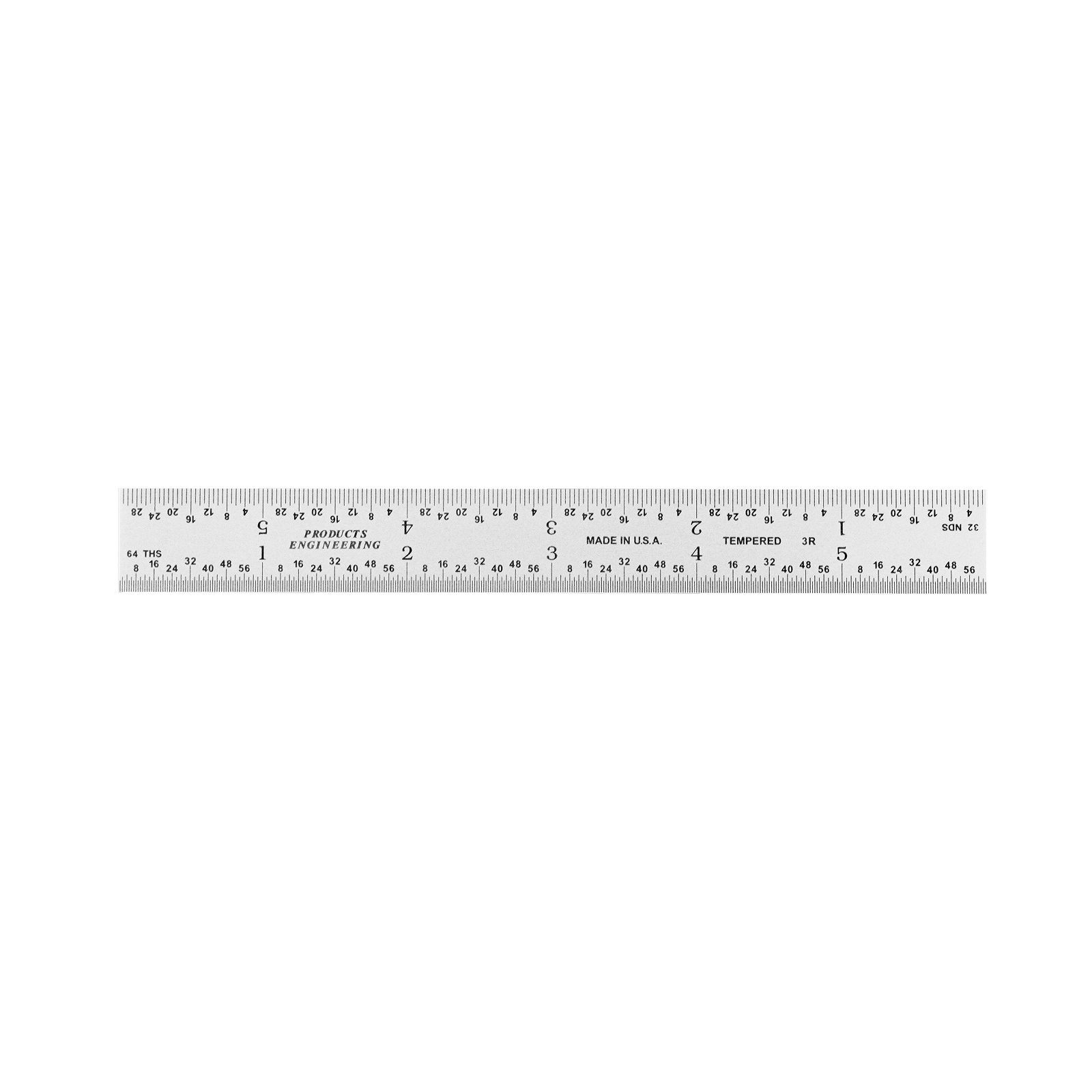 Rigid Satin Chrome-Plated Steel Rulers with precise etchings and graduations made in USA.