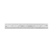 Rigid Satin Chrome Steel Rulers displayed with English and Metric graduations, featuring a chrome finish.