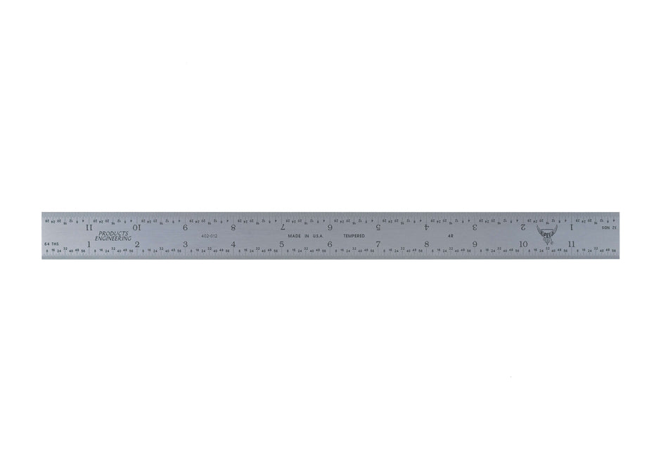 Rigid Satin Chrome-Plated Steel Rulers with precise etching and black-filled graduations for optimal readability.