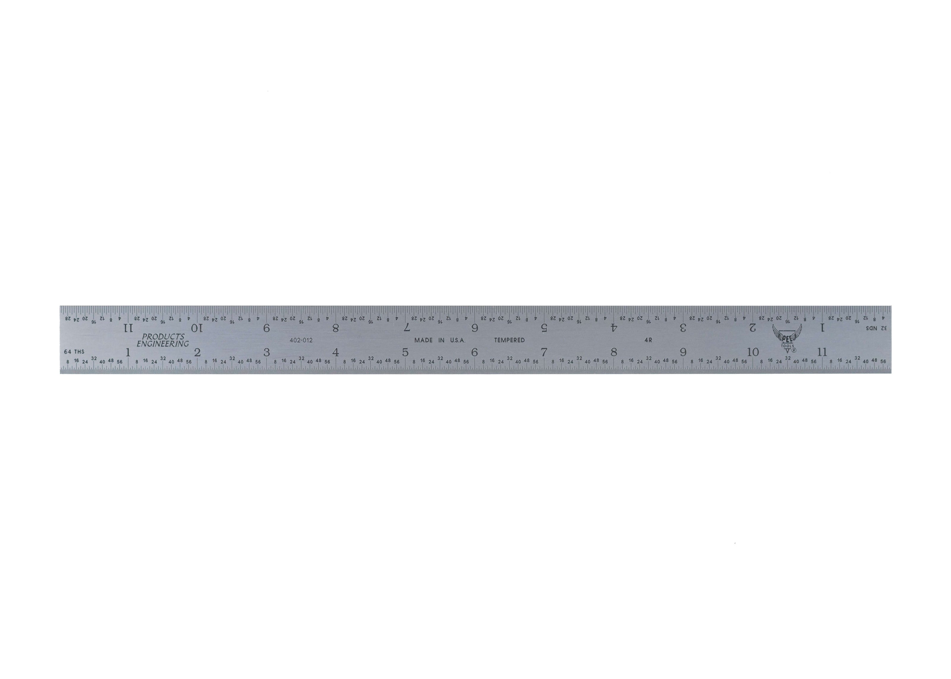 Rigid Satin Chrome-Plated Steel Rulers with precise etching and black-filled graduations for optimal readability.