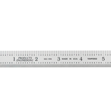 Rigid Satin Chrome-Plated Steel Rulers - English/Metric Graduations