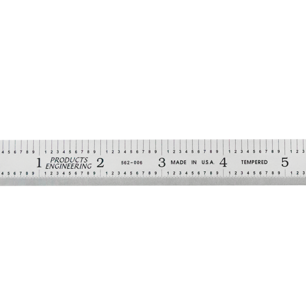 Rigid Satin Chrome-Plated Steel Rulers - English/Metric Graduations