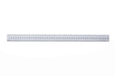Rigid Satin Chrome Steel Rulers with English and Metric graduations for precision measuring.