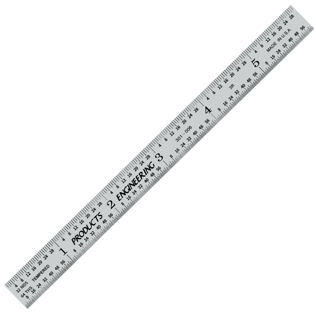 Flexible Satin Chrome-Plated Steel Rulers - Full Metric Graduations