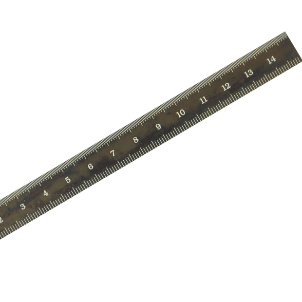 Black Chrome Flexible Rulers shown on a white background with metric measurements.