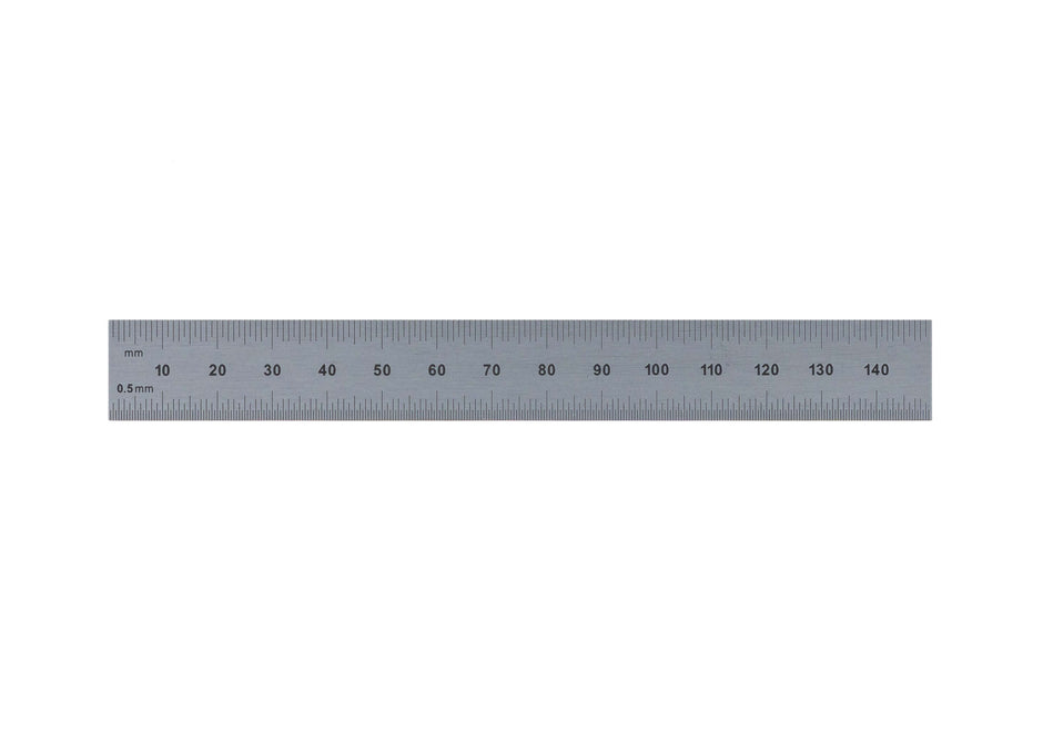 Rigid Satin Chrome-Plated Steel Rulers - Full Metric Graduations