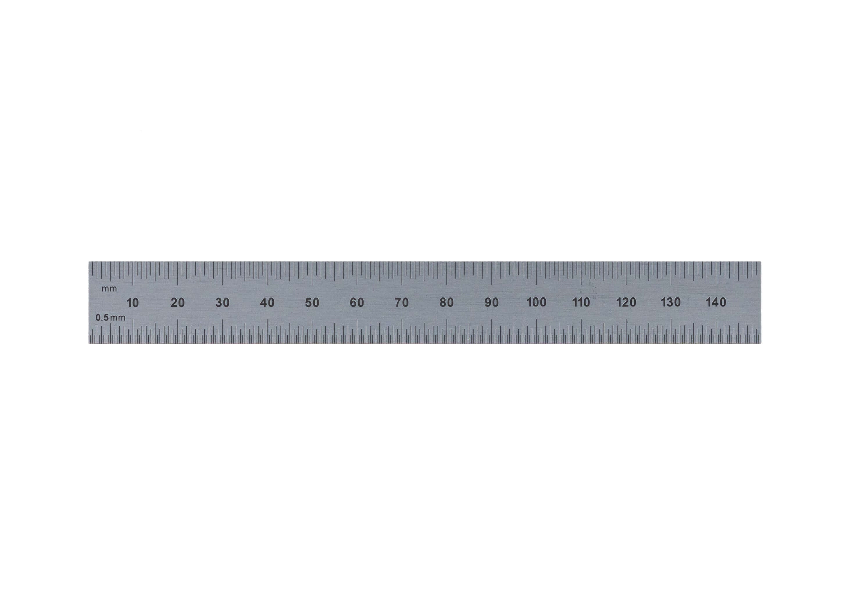 Rigid Satin Chrome-Plated Steel Rulers - Full Metric Graduations