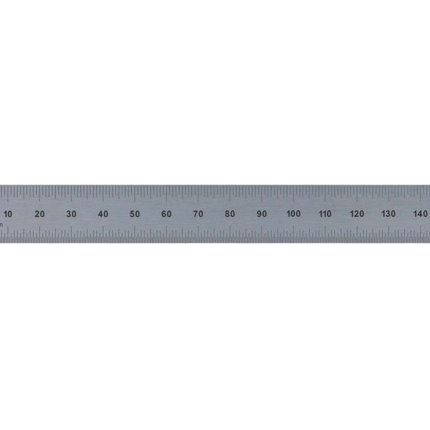 Rigid Satin Chrome-Plated Steel Rulers - Full Metric Graduations