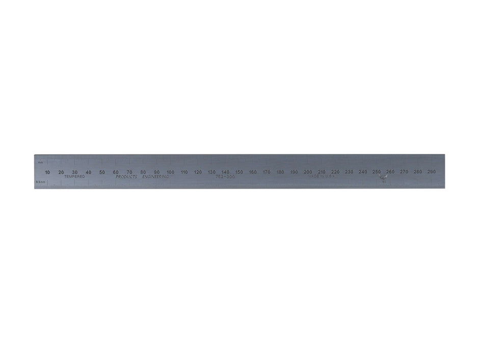 Rigid Satin Chrome-Plated Steel Rulers - Full Metric Graduations