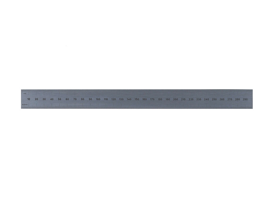 Rigid Satin Chrome-Plated Steel Rulers - Full Metric Graduations