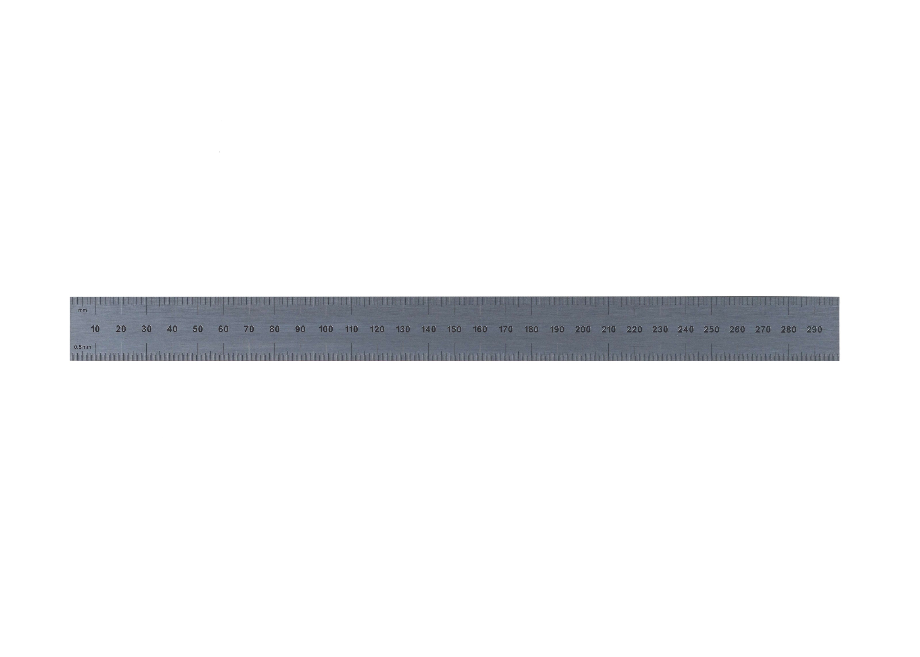 Rigid Satin Chrome-Plated Steel Rulers - Full Metric Graduations