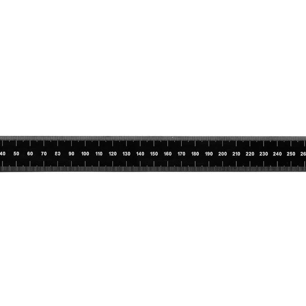 Black Chrome Rigid Rulers with full metric graduations for precise measurement in any lighting.