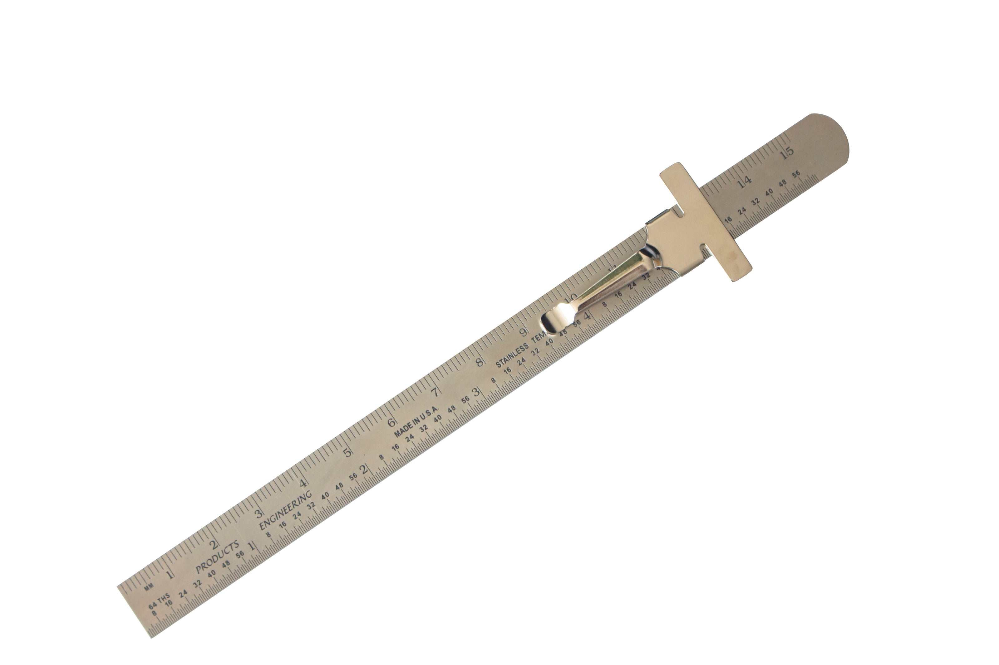 Flexible Round End Specialty Rulers with Clip, Stainless Steel