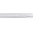 Close up of the imperial and metric scale of a vernier caliper from PEC Tools.