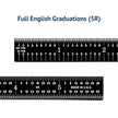 Black Chrome Rigid Rulers | PEC Tools with full English graduations (5R) on a black background.
