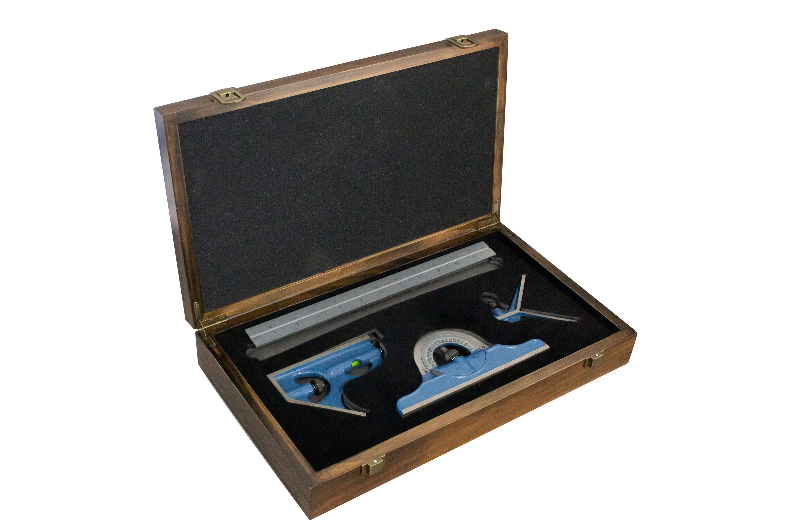 Combination Square Wooden Box and Custom Engraving on Blade (100% off) - packaging