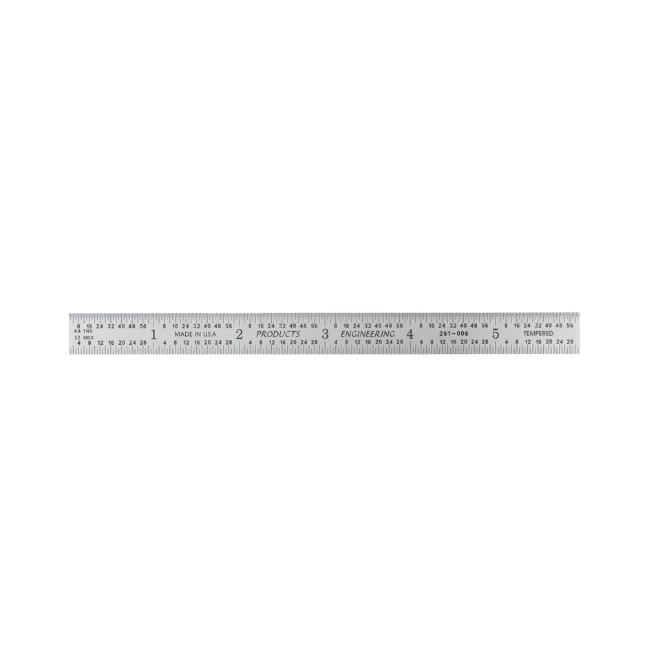 Certified Flexible Rulers with English and Metric Graduations made from hardened carbon steel.
