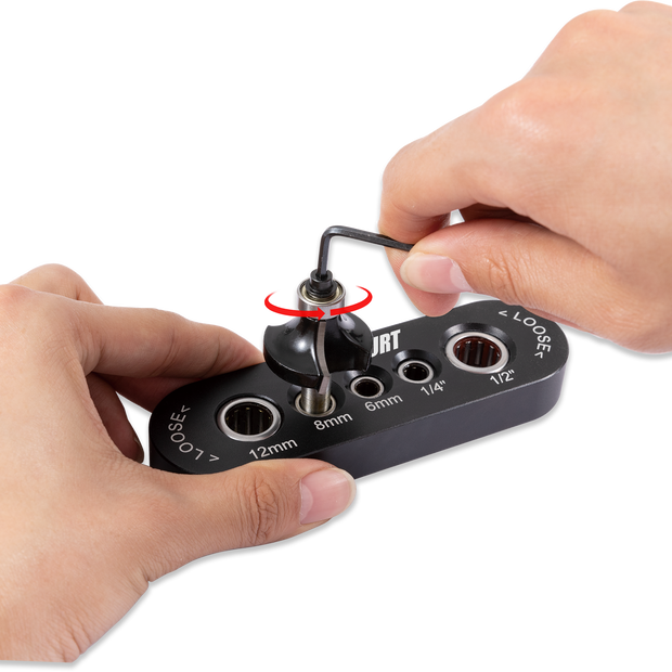a demonstration of how to use a drill guide block or vise pin gauge