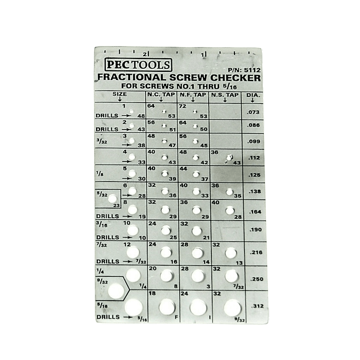 Fractional Screw Checker - Precision Hardware Identification – PEC Tools