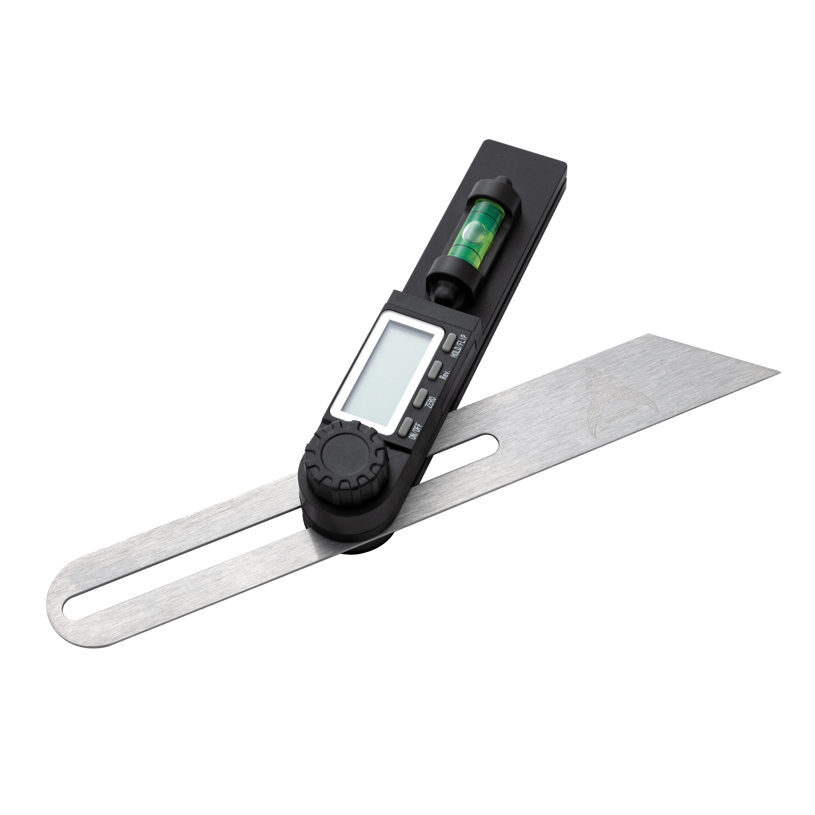 Digital T-Bevel - 360° Electronic Angle Finder with display and level for precise angle measurements.