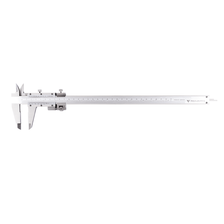 Metal vernier caliper product photo on a white background 