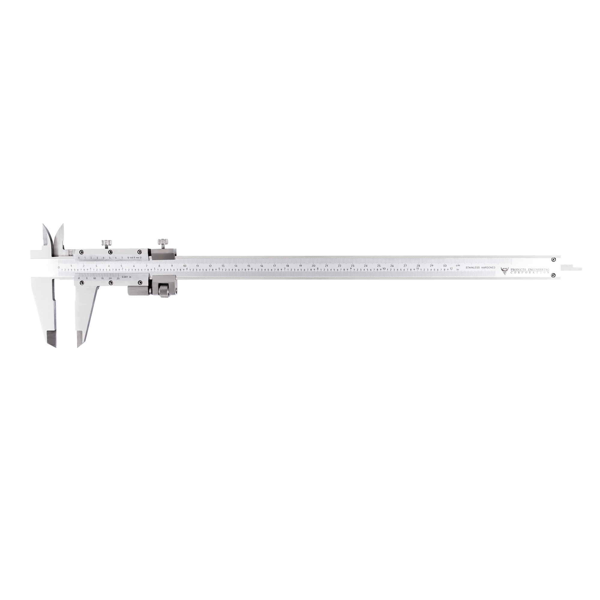 Metal vernier caliper product photo on a white background 